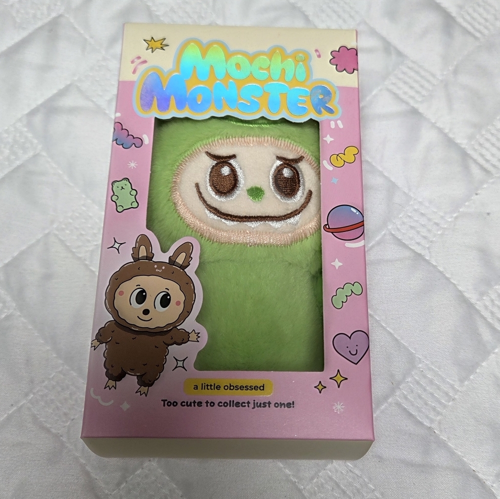 Mochi Monster Plush Charm-Collectible Keychain-Green Monster Little Obsessed